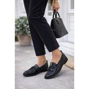 Ara Loafers Womens Size‎ 7 Black Tassel Slip-On Comfort Square Toe Shoes